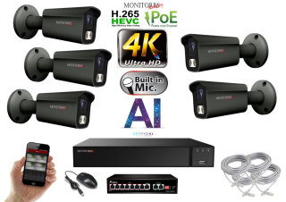 MS 4K IP 5 kamerový set se switchem 8 Mpix GTube (6379K5B)